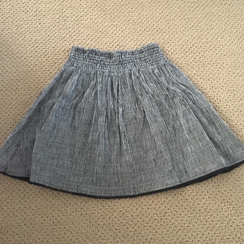 Black and white striped skirt